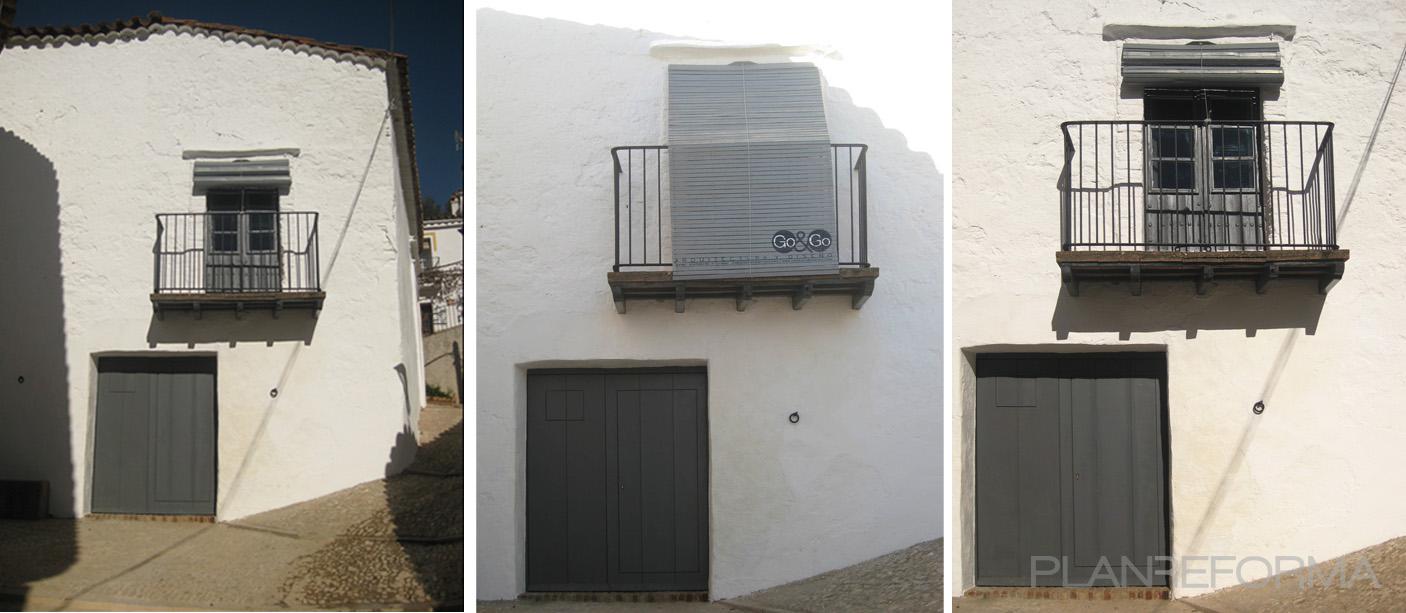 Exterior style rustico color verde, blanco, negro  diseñado por GÓmez & GOrshkova | Arquitecto | Copyright Carlos Gómez Sos