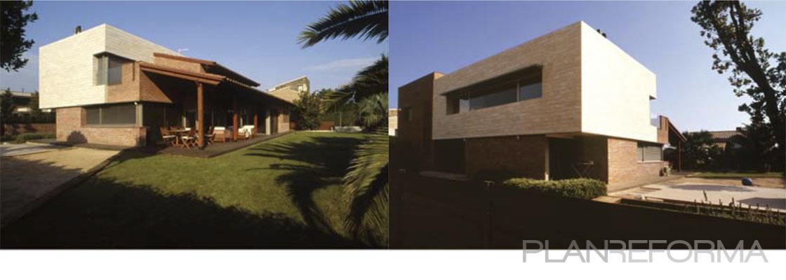 Exterior style contemporaneo color marron, beige, marron  diseñado por Gemma Blanes - Green & Balanced Architecture | Arquitecto | Copyright GB