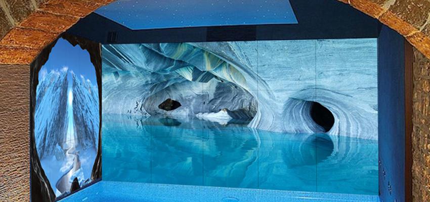 Baño, Piscina, SPA Estilo moderno Color turquesa, azul cielo, azul  diseñado por Fotoceramic | Gremio 