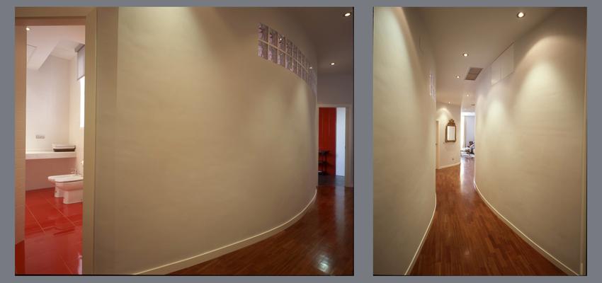 Baño, Recibidor, Pasillo style contemporaneo color marron, marron, blanco  diseñado por JOSÉ F. URRUTIA FUSTER | Arquitecto 