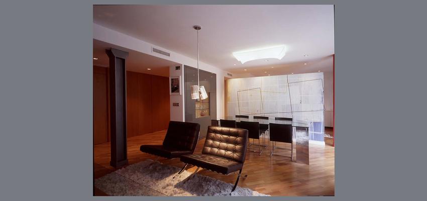 Comedor, Pasillo, Salon style moderno color marron, marron, blanco, gris  diseñado por JOSÉ F. URRUTIA FUSTER | Arquitecto 