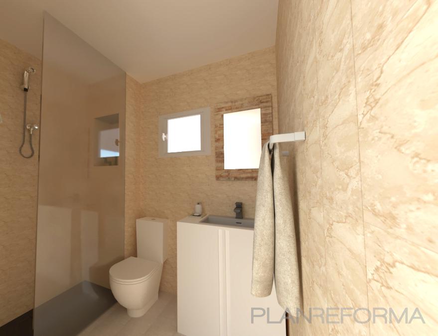 Baño Estilo clasico Color beige  diseñado por Maria Jose Pérez Crespo | Arquitecto | Copyright Maria Jose Pérez Crespo