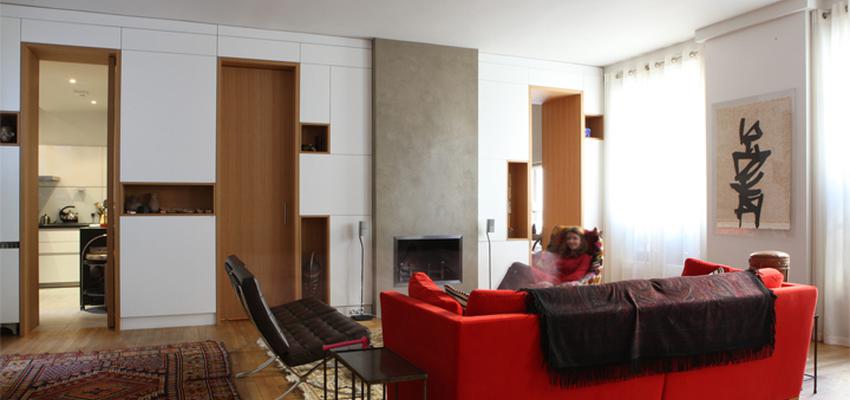 Sala de la TV, Cocina style moderno color marron, blanco, gris, negro  diseñado por Mike | Interiorista 