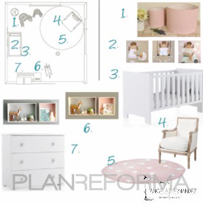 Dormitorio, Niños style clasico color rosa, beige, blanco  diseñado por A|H decoracion e interiorismo | Interiorista 