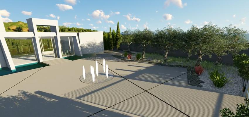 Jardin Estilo moderno Color azul, azul oscuro, azul  diseñado por Obrasa Diseño de interiorismo | Gremio | Copyright AG STUDIO