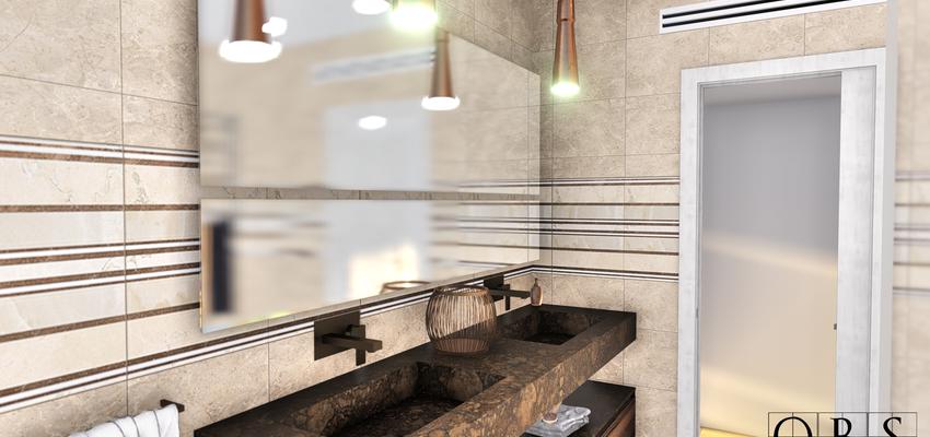 Baño Estilo moderno Color beige, marron, marron  diseñado por Obrasa Diseño de interiorismo | Gremio | Copyright Obrasa