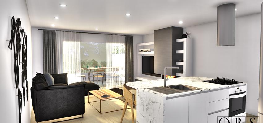 Cocina Estilo moderno Color blanco, gris, plateado  diseñado por Obrasa Diseño de interiorismo | Gremio | Copyright Obrasa