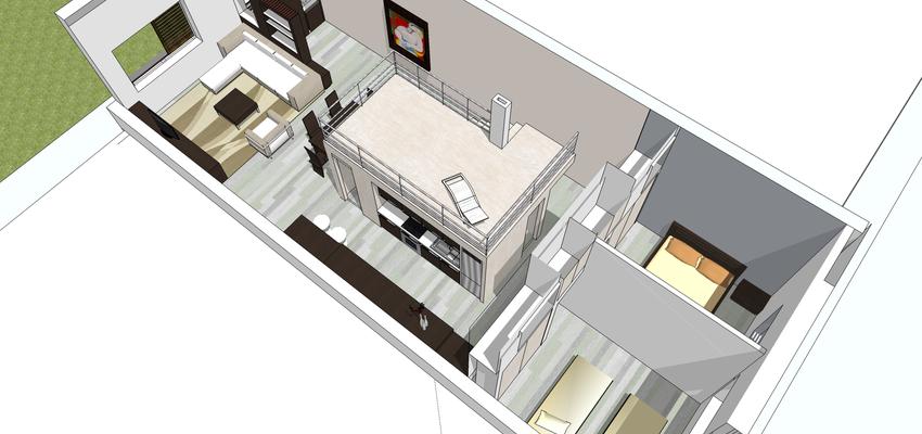 Dormitorio, Comedor, Cocina, Salon style moderno color blanco, gris  diseñado por estudio ma:pa | Arquitecto 