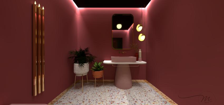 Baño Estilo vanguardista Color rosa, marron  diseñado por Mg Design | Gremio | Copyright Mg Design