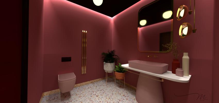 Baño Estilo vanguardista Color rosa, marron  diseñado por Mg Design | Gremio | Copyright Mg Design