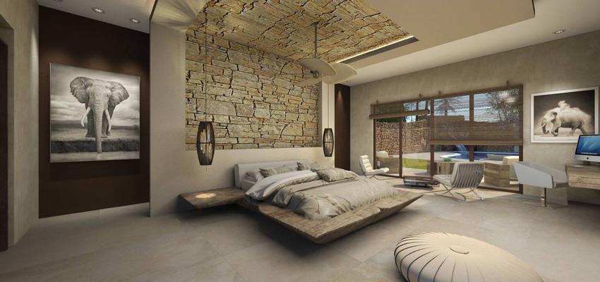 Dormitorio style contemporaneo color marron, beige, marron, blanco  diseñado por Gabriel Olivera | Arquitecto 