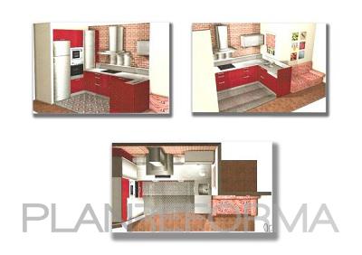 Cocina, Loft style contemporaneo color rojo, gris  diseñado por INTERIORS BARCELONA | Interiorista | Copyright Enric Hill i Güell