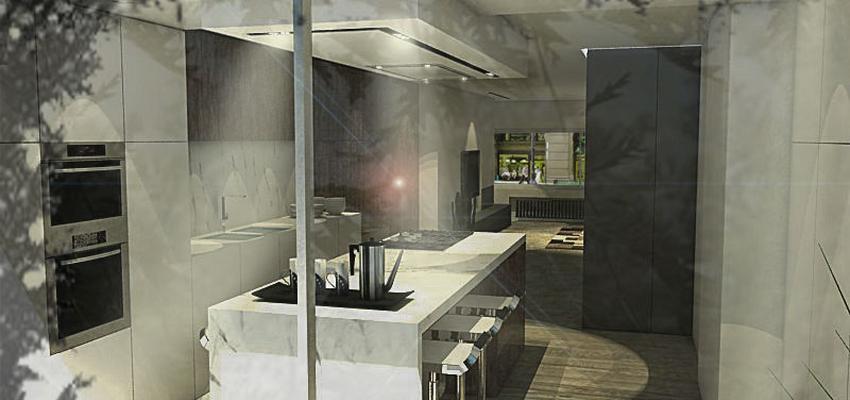 Comedor, Cocina, Salon style contemporaneo color marron, gris, negro  diseñado por danny dufait | Interiorista 