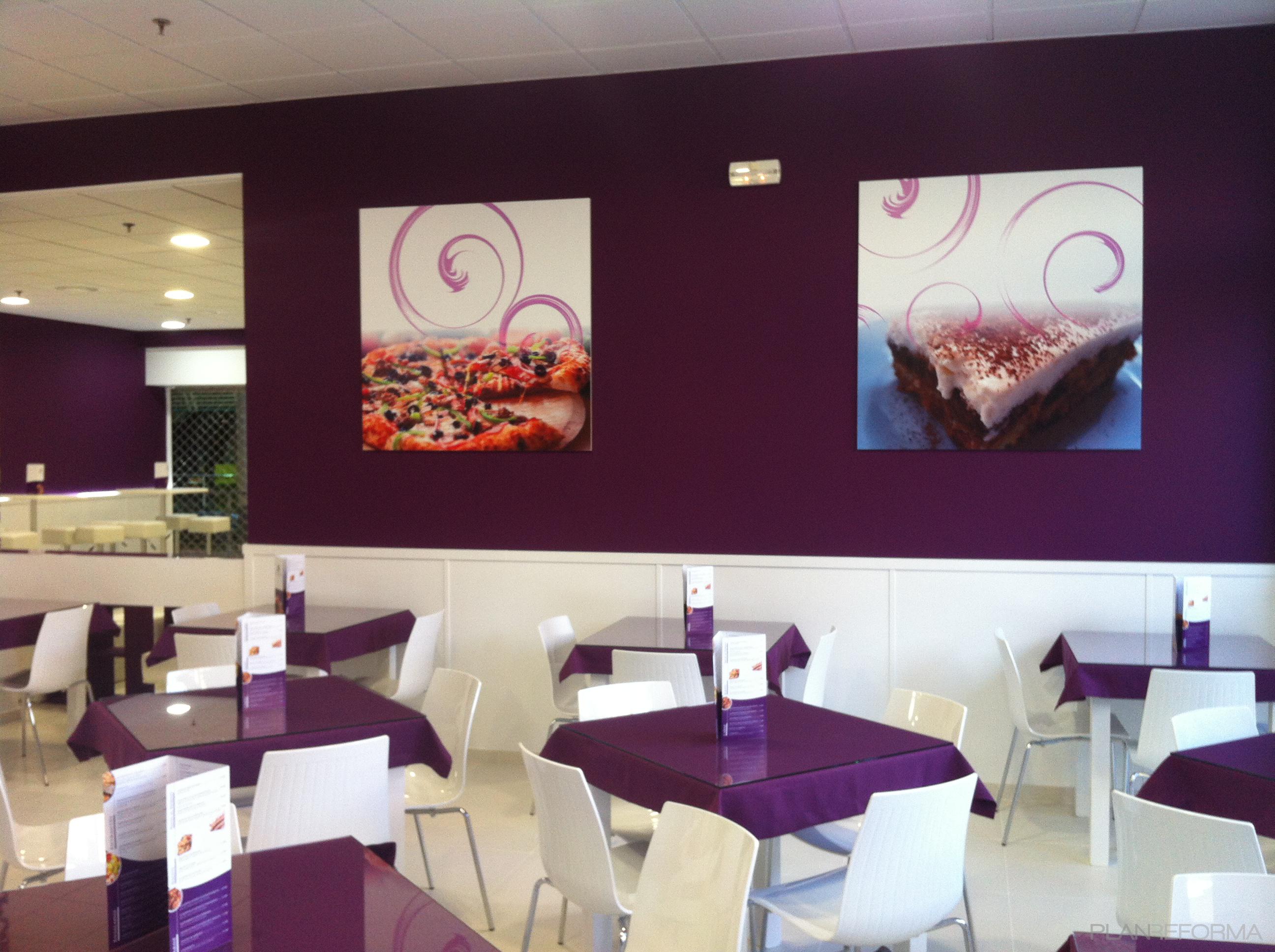 Restaurante style clasico color violeta, blanco  diseñado por jose naranjo | Interiorista 