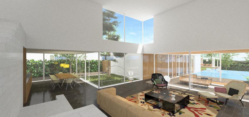 Comedor, Cocina, Salon style moderno color verde, beige, blanco  diseñado por MENDEZDELPOZO | ARQUITECTOS | Arquitecto 