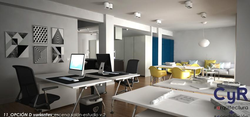 Estudio Estilo contemporaneo Color azul  diseñado por CyR Arquitectura+Construcción | Arquitecto 