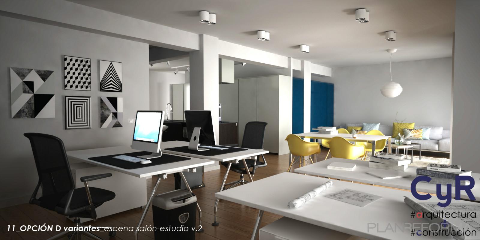 Estudio Estilo contemporaneo Color azul  diseñado por CyR Arquitectura+Construcción | Arquitecto 