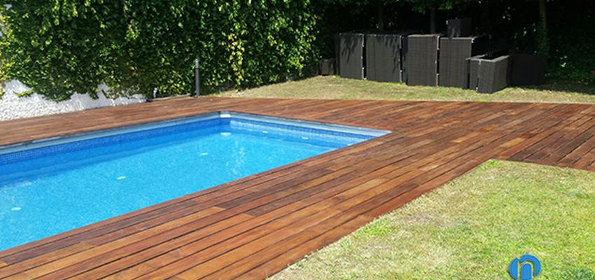 Piscina Estilo contemporaneo Color verde, azul, marron  diseñado por grupoinventia | Arquitecto Técnico | Copyright Grupo Inventia