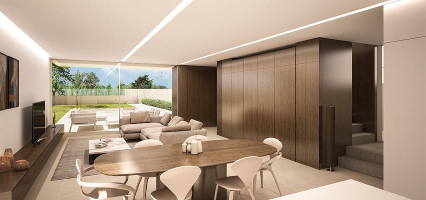 Comedor, Salon Estilo contemporaneo Color marron, beige, marron  diseñado por nogal estudio | Arquitecto | Copyright nogal estudio