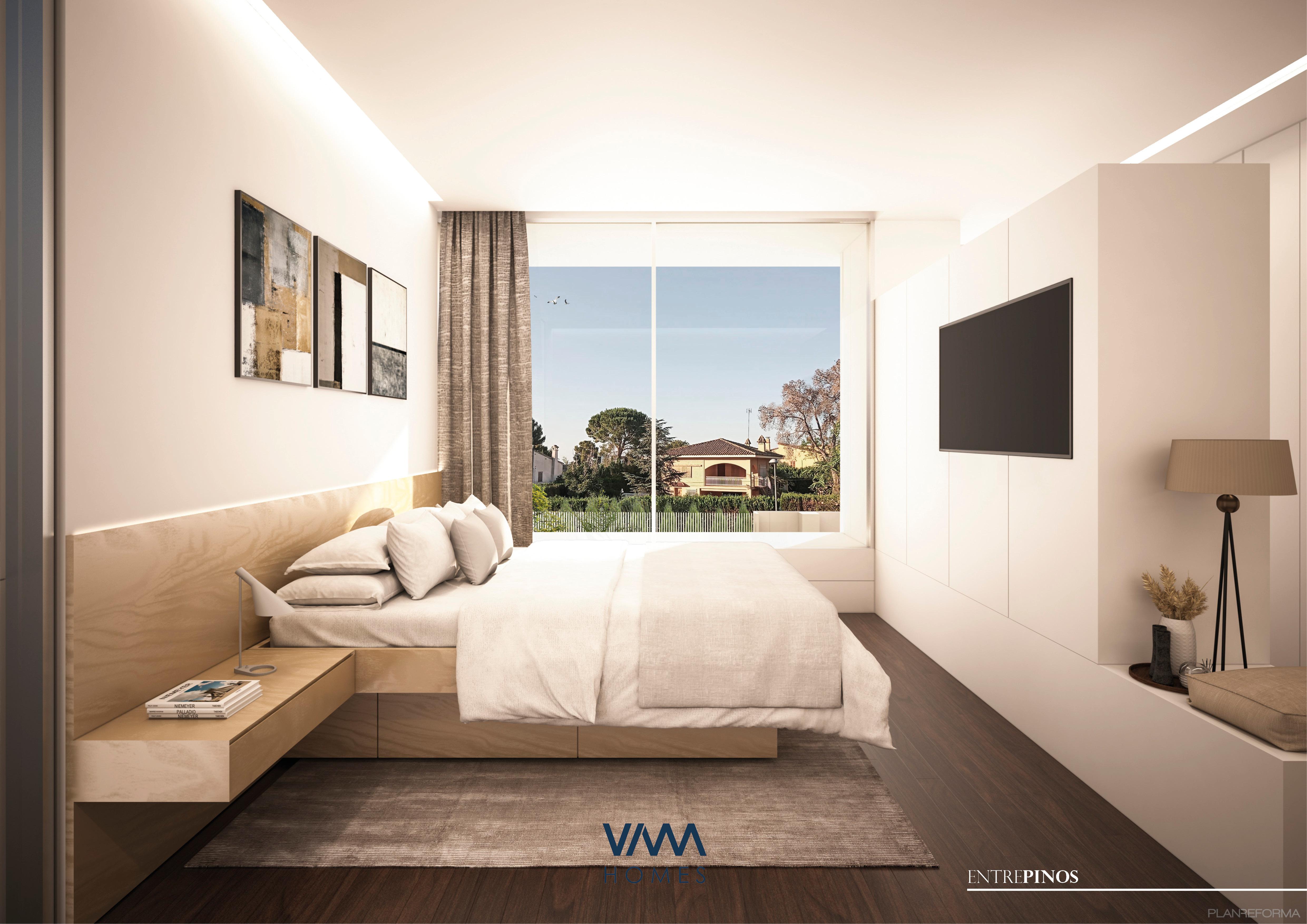 Dormitorio Estilo contemporaneo Color beige, marron, blanco  diseñado por nogal estudio | Arquitecto | Copyright nogal estudio