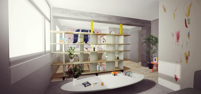 Salon Estilo contemporaneo Color beige, dorado, plateado  diseñado por Takuma Yamaguchi | Arquitecto | Copyright www.takumayamaguchi.com