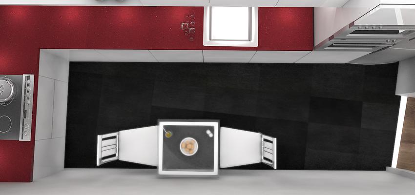 Cocina style moderno color rojo, gris, gris  diseñado por Fraile+Jordán. Arquitectos | Arquitecto 
