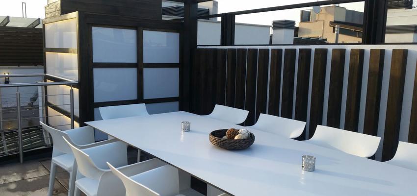 Terraza Estilo moderno Color marron, blanco  diseñado por Ipsum tecnics | Gremio | Copyright Terraza IPSUM