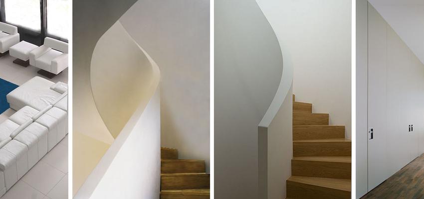 Salon, Escalera style moderno color marron, blanco  diseñado por JJ Delgado. Arquitectura | Arquitecto 