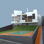 Exterior style moderno color marron, blanco, gris