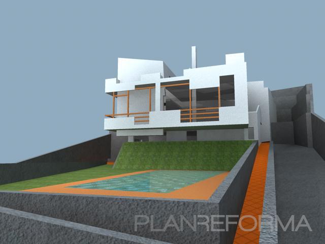Exterior style moderno color marron, blanco, gris  diseñado por Ferran Leal Permisain | Arquitecto 