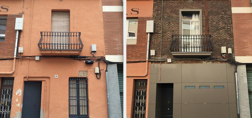 Balcon, Exterior Estilo moderno Color marron, beige, marron  diseñado por Estudi de Arquitectura & Eficiencia Energètica GPA S.L | Gremio | Copyright Estudi d'Arquitectura & Eficiencia Energetica GPA, S.L.