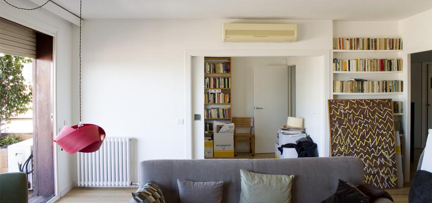 Estudio, Salon Estilo contemporaneo Color azul, beige, blanco  diseñado por sara mundó | Arquitecto Técnico 