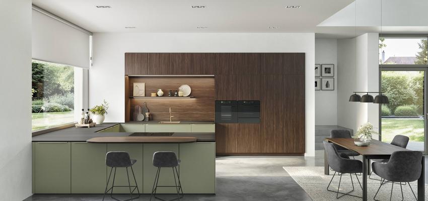 Cocina Estilo moderno Color verde claro  diseñado por Cocinas 2M Roots | Reformista, constructor | Copyright Cocinas 2M Roots