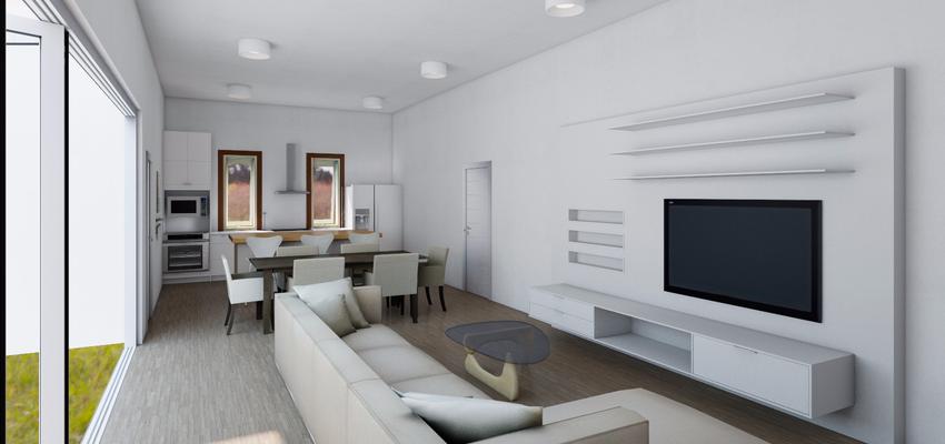 Comedor, Cocina, Salon Estilo contemporaneo Color verde, marron, blanco  diseñado por Cristina Donate Rodriguez | Arquitecto 