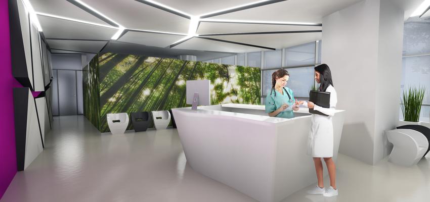 Vestibulo, Pasillo style vanguardista color verde, rosa, blanco  diseñado por Lovorka Kaic Matesic | Arquitecto 