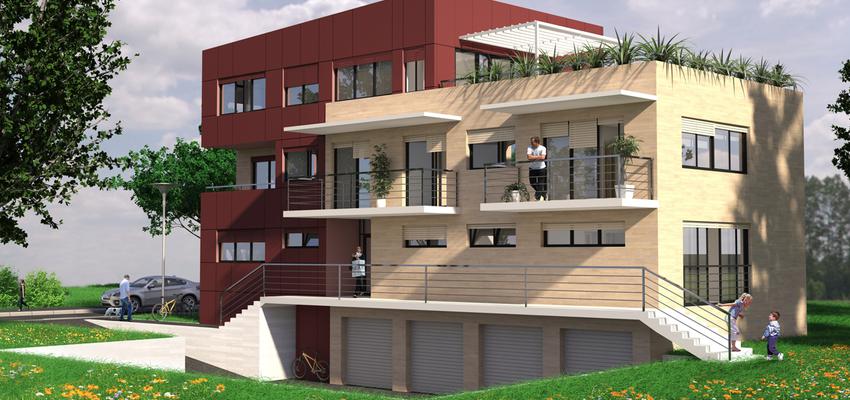 Exterior style contemporaneo color rojo, beige, blanco  diseñado por Lovorka Kaic Matesic | Arquitecto 