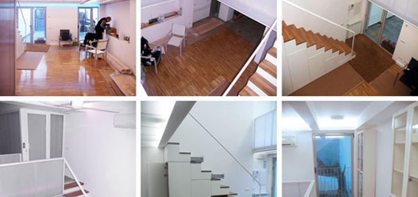 Escalera style contemporaneo color beige, marron, blanco  diseñado por JUGOarquitectos | Arquitecto 