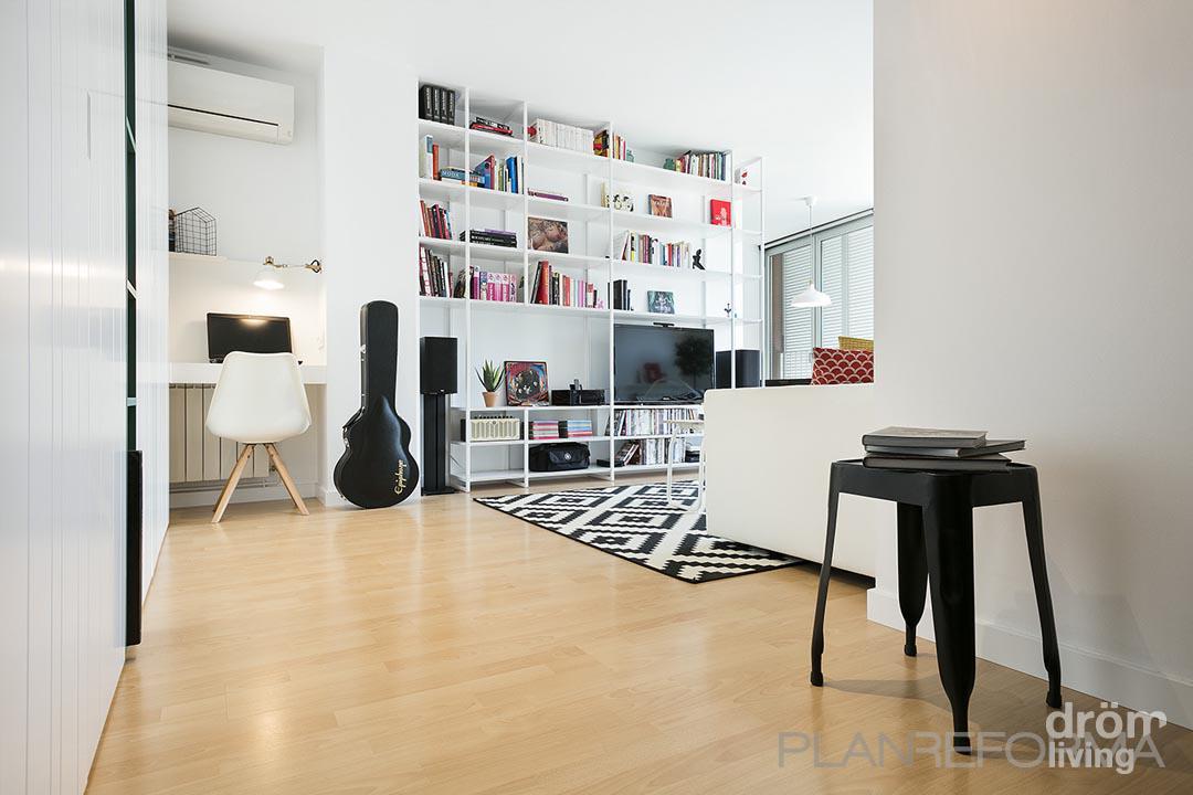 Salon style moderno color blanco, negro  diseñado por Dröm Living | Interiorista | Copyright Dröm Living