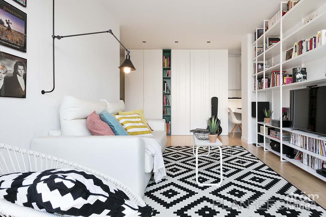 Salon Estilo moderno Color rosa, azul cielo, blanco  diseñado por Dröm Living | Interiorista | Copyright Dröm Living