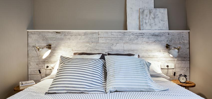 Dormitorio style mediterraneo color azul cielo, blanco, gris  diseñado por Dröm Living | Interiorista | Copyright Dröm Living