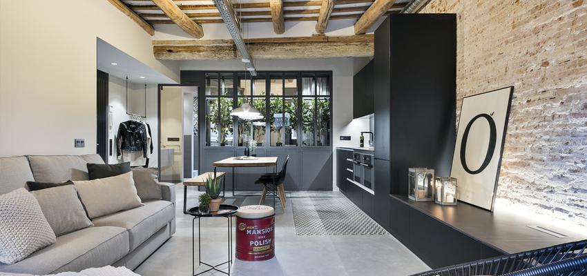 Sala de la TV, Salon Estilo vanguardista Color blanco, gris, negro  diseñado por Dröm Living | Interiorista 
