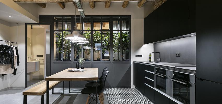 Comedor, Cocina Estilo vanguardista Color blanco, gris, negro  diseñado por Dröm Living | Interiorista 