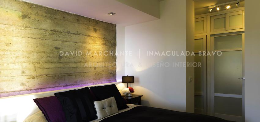 Dormitorio style moderno color rosa, marron, negro  diseñado por David Marchante & Inmaculada Bravo - Arquitectura y Diseño Interior | Arquitecto | Copyright http://www.dmg-arquitectura.com/