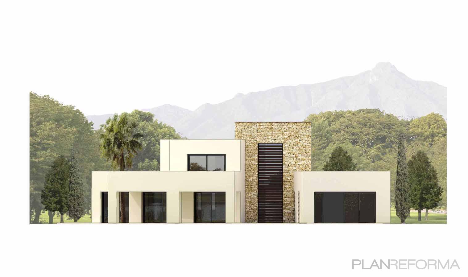 Exterior style moderno color amarillo, verde, marron  diseñado por David Marchante & Inmaculada Bravo - Arquitectura y Diseño Interior | Arquitecto | Copyright http://www.dmg-arquitectura.com/