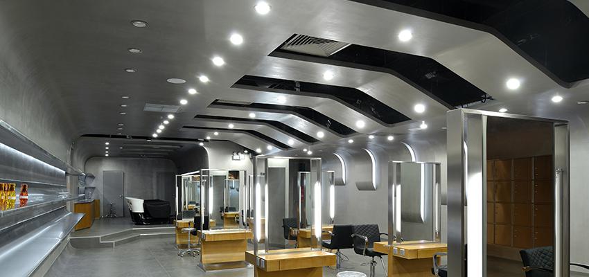 Tienda, Salón de belleza, SPA Estilo moderno Color marron, gris, gris  diseñado por WVA Architects | Arquitecto | Copyright imagen correspondiente a WVA Architects