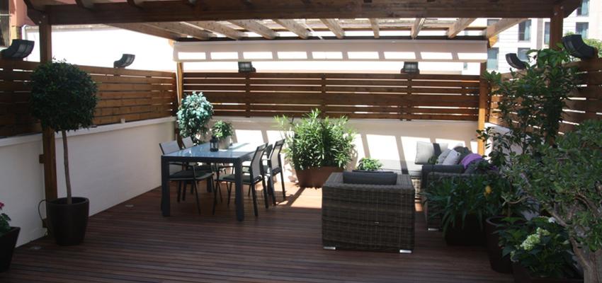 Jardin Estilo mediterraneo Color marron, blanco  diseñado por Xavier Oller | Arquitecto Técnico | Copyright Areacons