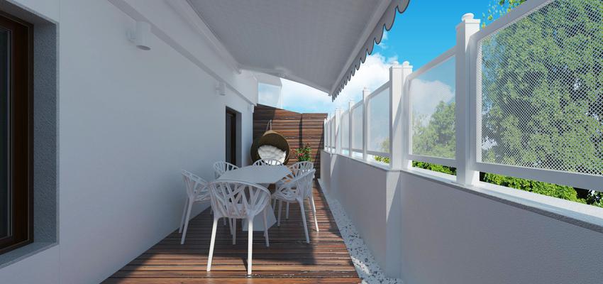 Terraza, Exterior Estilo moderno Color marron, blanco  diseñado por Miguel Montes Vera | Arquitecto 