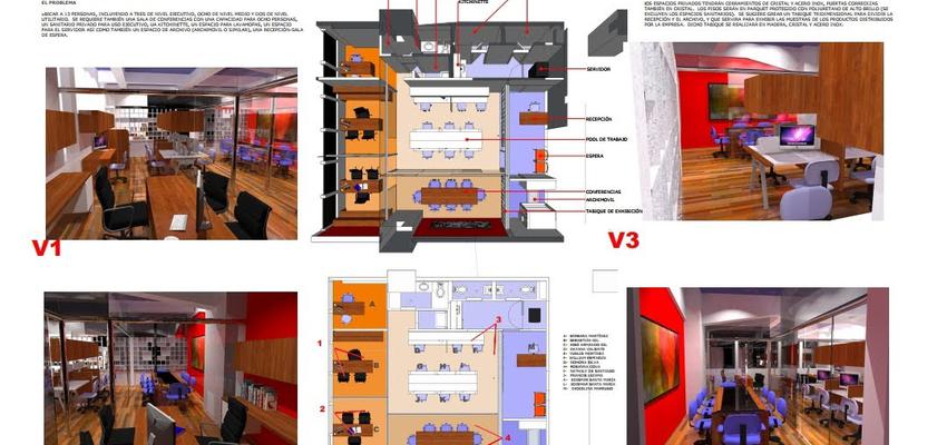 Cocina, Oficina, Sala de conferencias Estilo moderno Color rojo  diseñado por Juan Carlos blanca Mata | Reformista, constructor | Copyright si