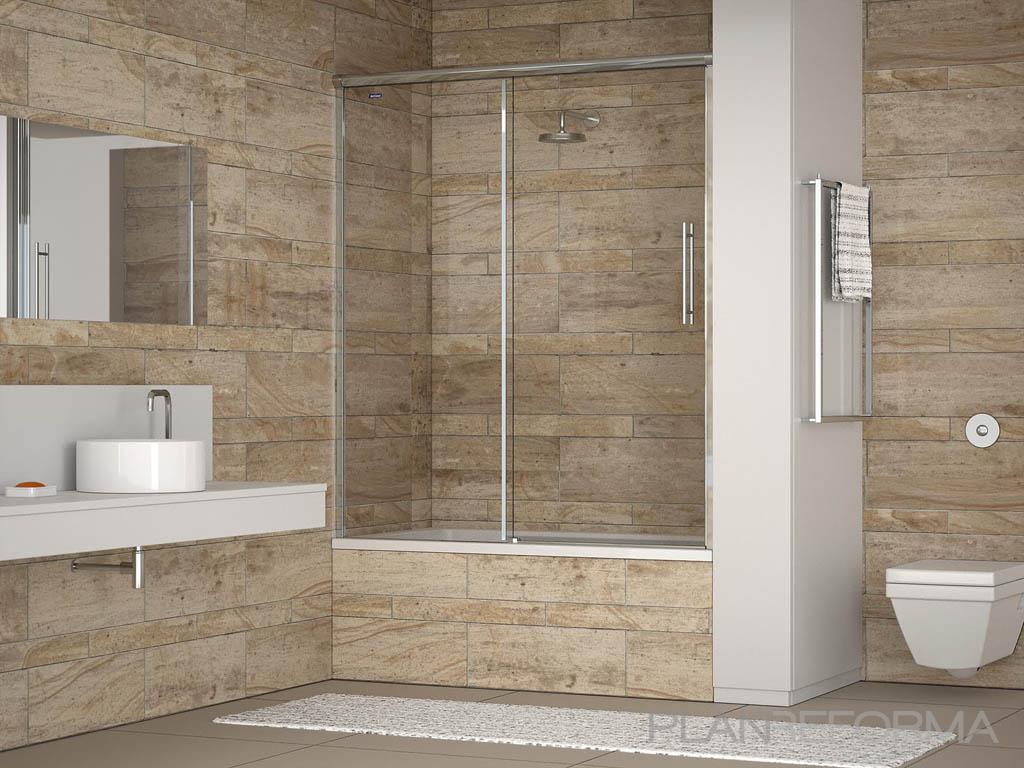 Baño Estilo moderno Color beige, marron, blanco