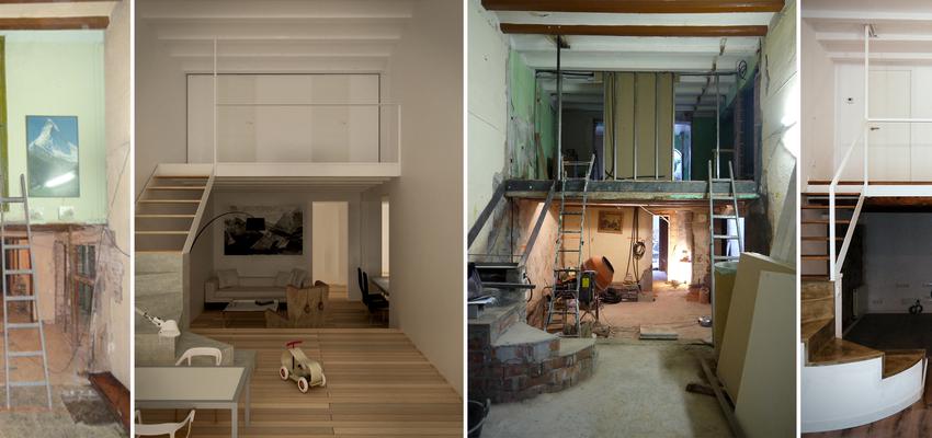 Salon, Loft style contemporaneo color marron, blanco  diseñado por El Detall Arquitectura i Execució | Gremio 